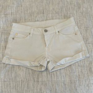 White 7 For All Man Kind Cuffed Jean Shorts